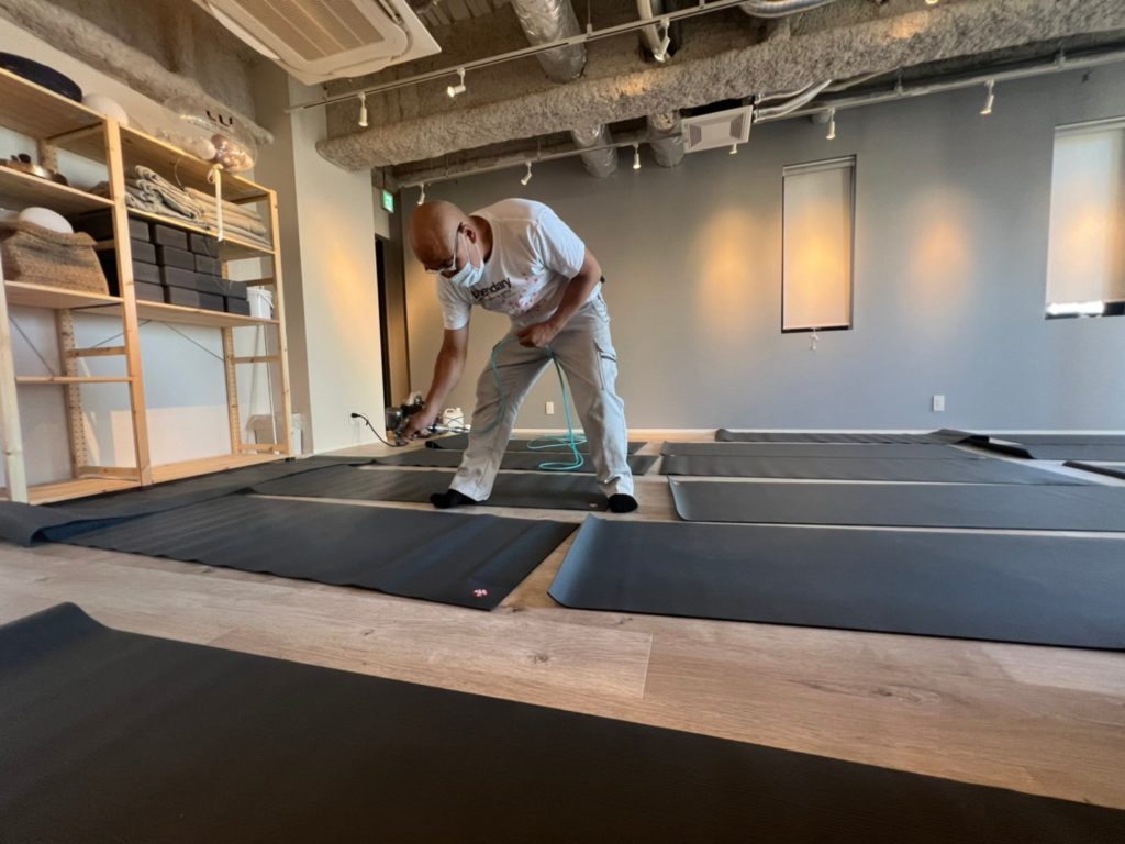 ヨガマットも全て抗菌コーティング